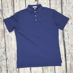 Peter Millar Purple Striped Mens Golf Polo Tennis Preppy Country Club Shirt